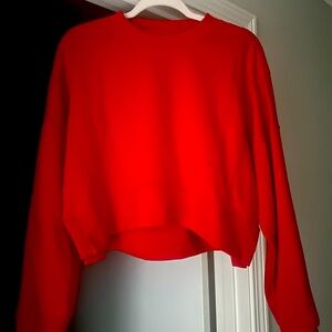 Red ypb Abercrombie red crew crop sweatshirt